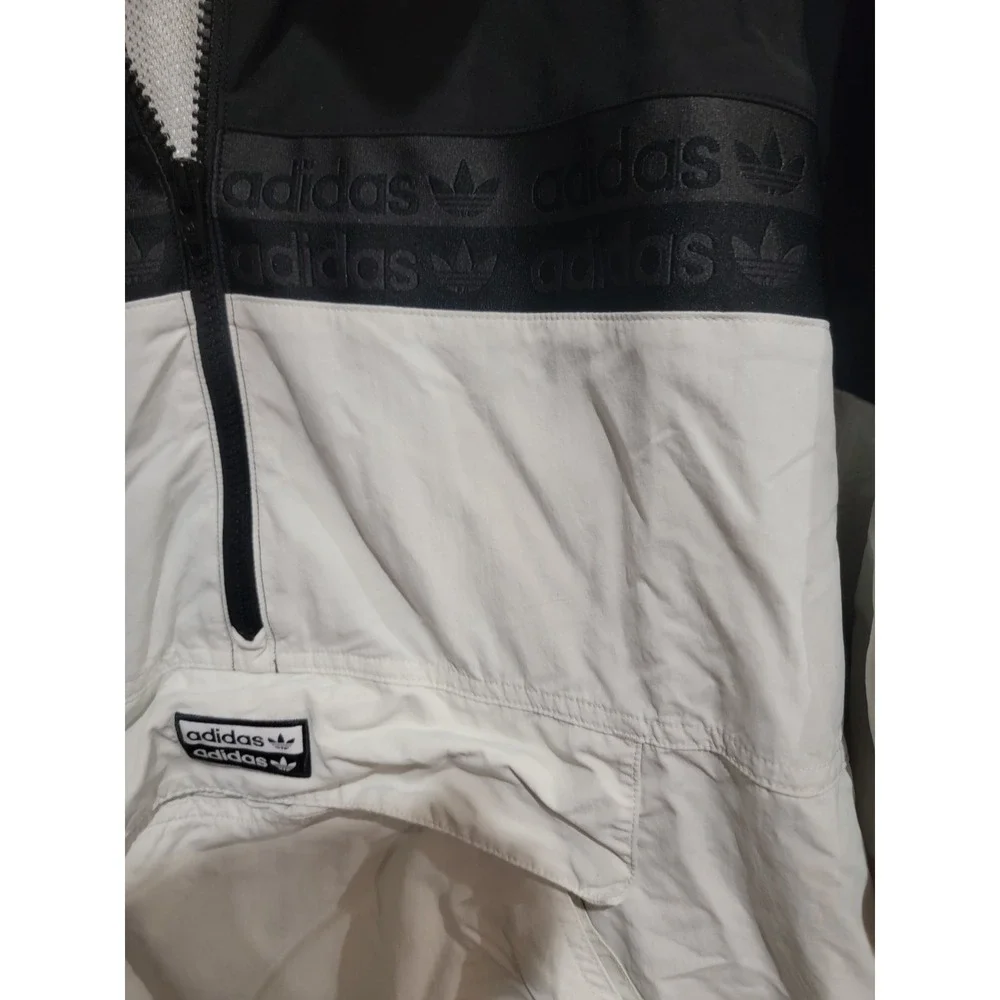 Adidas Originals Black White 1/4 Zip Colorblock Sports Jacket Windbreaker‎ 2XL